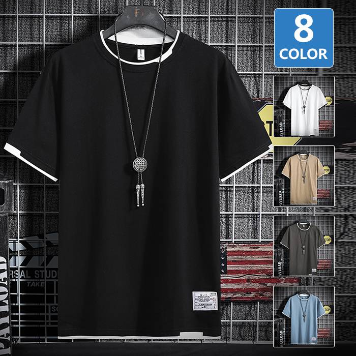 Rakuten - Tシャツ 半袖 メンズ 通気性 無地 カットソー 半袖Tシャツ トップス 吸汗 涼しい 軽量 快適 薄手 インナー 肌触り ルームウェア 部屋着 夏
