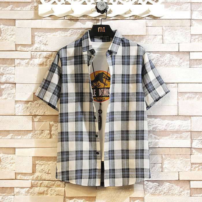 Rakuten - チェックシャツ メンズ 半袖 トップス 開襟シャツ カジュアルシャツ チェック柄 コート カジュアル お洒落 夏 かっこいい 通勤 通学