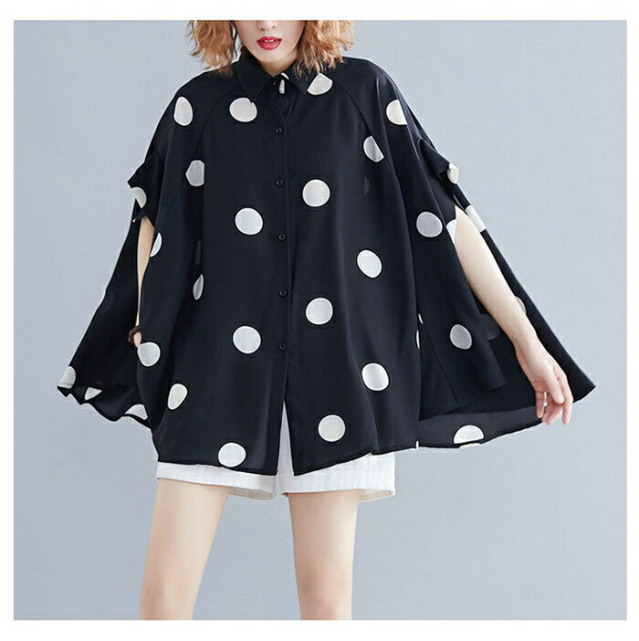 チュニック レディース 半袖 ドットシャツ 妊婦さん ドルマンスリーブ 水玉柄 大きいサイズ シフォンブラウス フレア ゆったり トップス Tシャツ 体型カバー キレイめ カジュアル フレア 涼やか ビッグシルエット 夏 大人可愛い 送料無料