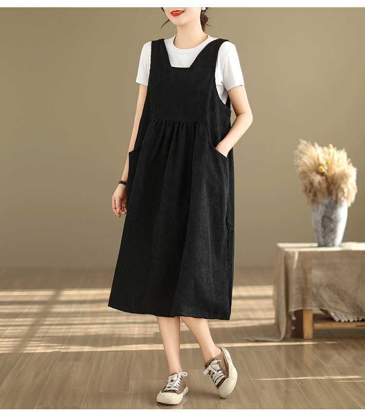 ジャンパースカート レディース コーデュロイ サロペット ワンピース サロペットスカート オールインワン タンクワンピース 重ね着 大人 可愛い きれいめ 無地 ゆったり おしゃれ 春 秋 冬