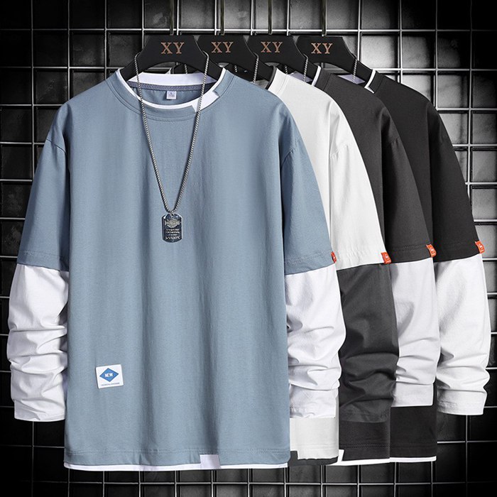 樂天商城 - 長袖Tシャツ メンズ 長袖 Tシャツ クールネック カジュアル トップス おしゃれ シンプル スポーツ 部屋着 通学 春秋 お洒落