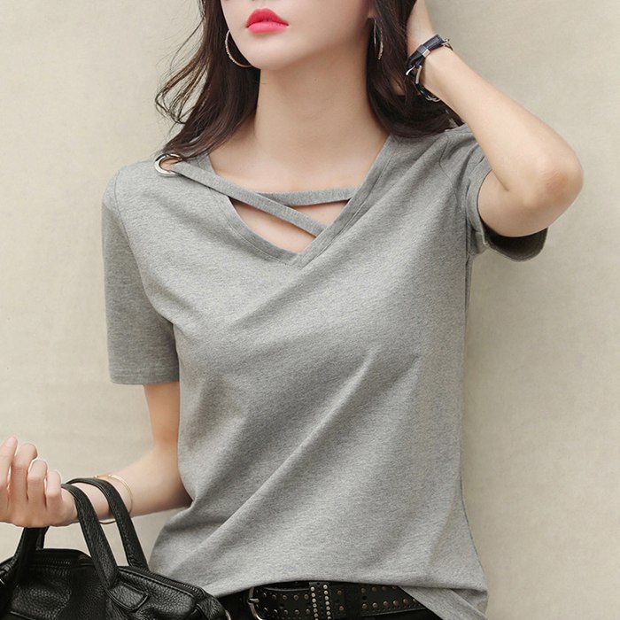Tシャツ カットソー トップス チュニック Tシャツ レディース インナー 半袖カット...