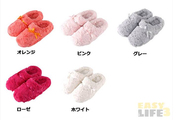 スリッパ レディース メンズ ルームシューズ ペア カップル 厚底 リボン カカト付き もふもふ シンプル かわいい 暖かい 防寒 裏起毛 裏ボア 暖か もこもこ ルーム 軽い easylife3-10002716 Easy life3 サンプル画像2