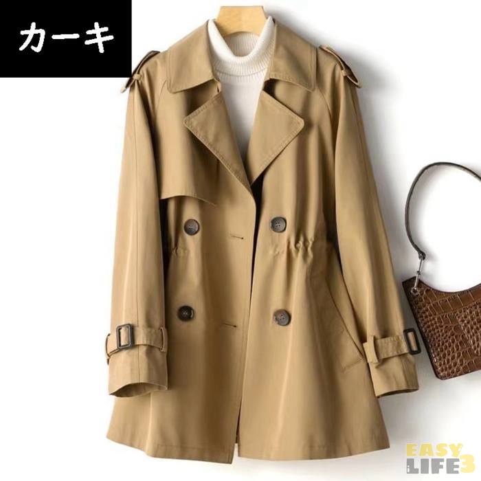 スプリングコート レディース トレンチコート 春 春服 アウター 大きいサイズ 長袖...