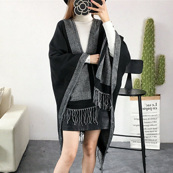 大判 ポンチョ ストール ゆったり 膝掛け マフラー ボヘミアン カジュアル 秋 無地 コート フリンジ アウター 冷房対策 ケープ レディース オシャレ ケー...