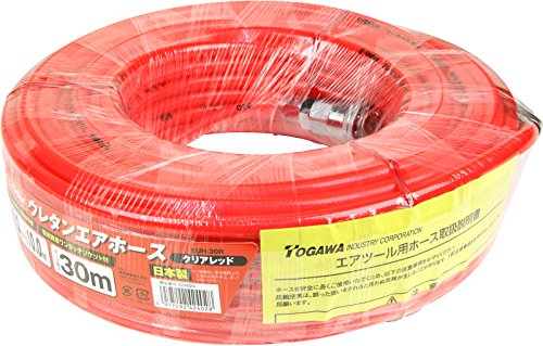 イーバリュー(E-Value) ウレタンエアホース 30m 常圧用 内径7.0mm×外径10.0mm クリアレッド EUH-30R 日本 送料無料