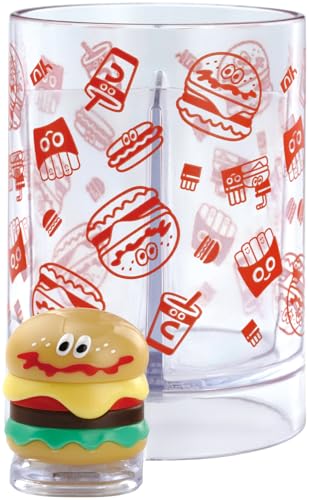 バーガー/サイズ：径5.9×奥行8.4×高8cm（マスコット部除く）/BSTS1-69956・Color:バーガー・パッケージ個数:1・サイズ：径5.9×奥行8.4×高8cm（マスコット部除く）・材質：AS樹脂、マスコット：ABS樹脂・原産国：中国かわいいマスコット付き歯ブラシスタンド。 4分割の仕切り付き。 底面がすり鉢状なので、歯ブラシ同士が重なりにくく衛生的。 ソープディスペンサー【当社適応品番】BSSD1とセットでご利用いただけます。 ※電子レンジ・食洗機・乾燥機は使用しないでください。