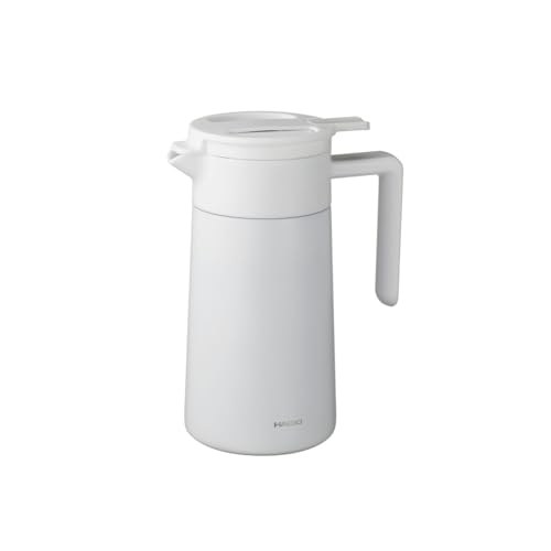 HARIO(ハリオ) セラミックコーティング 真空 二重 保温ポット 実用容量 600ml コーヒーサーバー ホワイト CHP-600- 送料無料