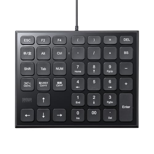 有線ブラック/-/NT-27UBK・Style:有線・パッケージ個数:1・Excelに最適なキーを搭載した表計算テンキーです。・一般的なテンキーに搭載しているキーに加え、「ESC」「F2」「F4」「半角/全角」「Alt」「Ctrl」「Shift」「Tab」「コピー」「貼り付け」「検索」「（」「）」「=」「 」を追加しました。・静音キーを採用しており、静かなオフィスなど入力音が気になる場所などに最適です。・ノートパソコンと同じパンタグラフキー採用。キーの端を押しても快適に入力できます。・キーが独立したアイソレーションタイプです。爪の引っ掛かりを軽減します。●Excelに最適なキーを搭載した表計算テンキーです。 ●一般的なテンキーに搭載しているキーに加え、「ESC」「F2」「F4」「半角/全角」「Alt」「Ctrl」「Shift」「Tab」「コピー」「貼り付け」「検索」「（」「）」「=」「 」を追加しました。 ●静音キーを採用しており、静かなオフィスなど入力音が気になる場所などに最適です。 ●ノートパソコンと同じパンタグラフキー採用。キーの端を押しても快適に入力できます。 ●キーが独立したアイソレーションタイプです。爪の引っ掛かりを軽減します。 ●入力しやすい傾斜角、さらにチルトスタンド付きで角度の調整が可能です。 ●専用ドライバのインストールが不要な、接続するだけですぐに使えるUSB接続タイプです。 ●NumLock非連動の安心設計です。NumLockの表示がわかるLED付きです。 ●Windows標準ドライバで動作可能です。 ■キー数：39キー ■インターフェース：USB1.1 ※USB2.0・USB3.0の環境でも動作します。 ■接続方式：有線 ■コネクタ形状：USB Aコネクタ ■キースイッチ：パンタグラフ ■キーピッチ：19mm ■キーストローク：1.6±0.2mm ■動作力：60±5g ■印刷方式：シルク印刷 ■ケーブル長：0.8m ■静音：あり ■アイソレーション：あり ■セット内容：製品本体、取扱説明書（パッケージに記載）、書（パッケージに記載） ■サイズ：W147.7×D117.8×H18mm ■重量：約110g