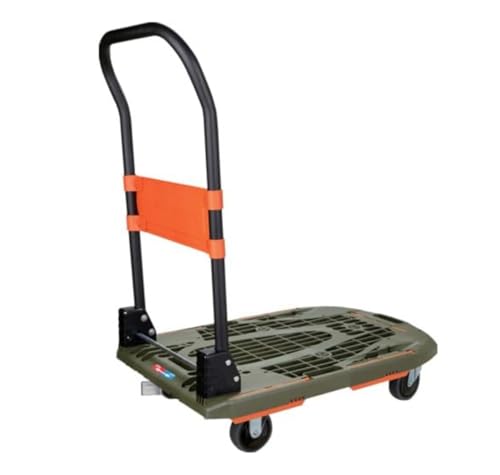 Rakuten - トラスコ中山(TRUSCO) 樹脂台車 カルティオ オリーブドラブ 折畳 樹脂ストッパー付 780×490mm MPK-780-OD-J 送料無料