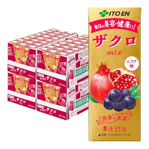 Blood Orange - 伊藤園 ザクロmix ミックス 200ml 紙パック 24本×4ケース (96本) 送料無料