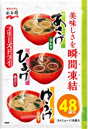 Other - Nagatanien 永谷園 あさげ・ひるげ・ゆうげ 粉末タイプおみそ汁アソート 48食入(各16食×3種） 送料無料
