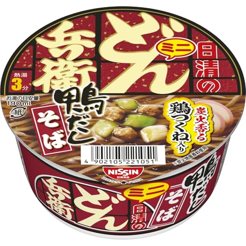 どん兵衛 鴨だしそばミニ [旨味たっぷり鶏つくね] 日清食品 カップ麺 46g×12個 送料無料