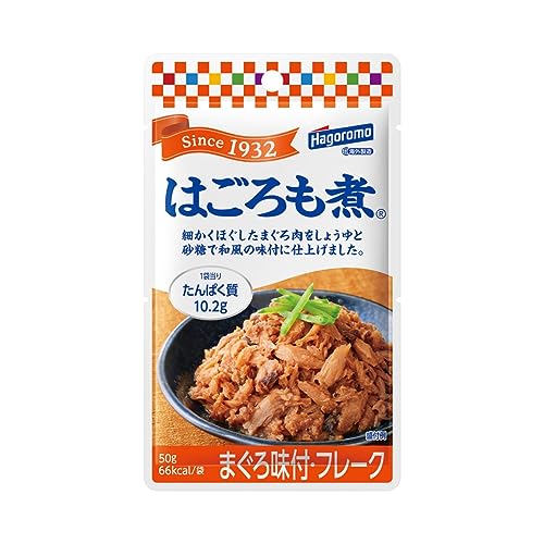 まぐろ-/50gX6個/(1087)・Size:50gX6個Style:まぐろ・アルミパウチ商品紹介 栄養分豊かな「血合肉」を混合し、細かくほぐしたまぐろ肉を醤油で味付けしました。巻ずし・おむすびのタネ、炊き込みごはん、大根・じゃがいもなどの煮物、大根おろしあえなど幅広くご利用いただけます。もちろん、そのままご飯のお供としてもおいしくお召し上がりいただけます。 原材料・成分 まぐろ、砂糖、しょうゆ（小麦・大豆を含む）、まぐろエキス、食塩　／　調味料（核酸）