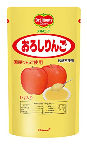FlavorName:りんご 1000g×2個・パッケージ個数:2・原材料:りんご（国産）／香料、酸味料、酸化防止剤（ビタミンC）・商品サイズ(高さx奥行x幅):29cm×16cm×16cm生の果実で起こる、変色を最大限抑え、見た目を保持しつつ調理にも使いやすく仕上げたすりおろしりんごです。生の果実の味わいを季節を問わず、一定の味わいで提供できます。砂糖不使用で、生の果物の栄養価とほぼ同じですので、手軽に栄養を補うことができます。ユニバーサルデザインフードの「舌でつぶせる」を取得しているので果物をそのまま食べられない高齢者や咀嚼困難な方でも手軽に安心して食べられるます。常温保存可能な上、そのまま使用できるので災害時の保存食としても活躍してくれます。