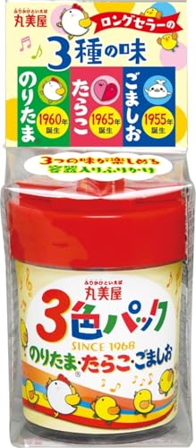 -/56グラム (x 10)/-・パッケージ個数:10・原材料:[のりたま]いりごま(国内製造)、鶏卵加工品、乳糖、砂糖、小麦粉、食塩、のり、大豆加工品、加工油脂、こしあん、さば削り節、みそ、乳製品、エキス(チキン、魚介、昆布、鰹節、酵母)、海藻カルシウム、パーム油、鶏肉粉末、でん粉、醤油、植物性たん白、鶏脂、あおさ、ぶどう糖果糖液糖、抹茶、みりん、イースト、デキストリン、還元水あめ/調味料(アミノ酸)、カロチノイド色素、酸化防止剤(ビタミンE)、香料、(一部に卵・乳成分・小麦・ごま・さば・大豆・鶏肉を含む)|[たらこ]たらこ(アメリカ産、アイスランド産)、パン粉、乳糖、食塩、いりごま、大豆加工品、砂糖、ショートニング、のり、さば削り節、パーム油、魚介エキス(魚介類)、オキアミエキス、でん粉、卵白粉末、醤油、デキストリン、海藻カルシウム、還元水あめ、酵母エキス、水あめ、果糖ぶどう糖液糖、みりん、鰹節エキス/調味料(アミノ酸等)、着色料(紅麹、カロチノイド)、膨張剤、酸化防止剤(ビタミンE、ローズマリー抽出物)、(一部に卵・乳成分・小麦・ごま・さば・大豆・魚介エキス(魚介類)を含商品紹介 ・大人から子供まで楽しめるふりかけ3種類を詰め合わせました。 ・食卓に便利な容器入りです。 「のり」と「たまご」のほか様々な素材を絶妙なバランスでブレンドした「のりたま」 風味豊かなたらこそぼろに、胡麻・海苔・さば削り節をバランスよく合わせ「たらこ」 香り高い胡麻と瀬戸内海産こだわり塩のバランスが絶妙な「ごましお」 を詰め合わせました。 ・1968年の発売から容器の形を変えつつ、親しまれ続けているふりかけです。 原材料・成分 [のりたま]いりごま(国内製造)、鶏卵加工品、乳糖、砂糖、小麦粉、食塩、のり、大豆加工品、加工油脂、こしあん、さば削り節、みそ、乳製品、エキス(チキン、魚介、昆布、鰹節、酵母)、海藻カルシウム、パーム油、鶏肉粉末、でん粉、醤油、植物性たん白、鶏脂、あおさ、ぶどう糖果糖液糖、抹茶、みりん、イースト、デキストリン、還元水あめ/調味料(アミノ酸)、カロチノイド色素、酸化防止剤(ビタミンE)、香料、(一部に卵・乳成分・小麦・ごま・さば・大豆・鶏肉を含む)|[たらこ]たらこ(アメリカ産、アイスランド産)、パン粉、乳糖、食塩、いりごま、大豆加工品、砂糖、ショートニング、のり、さば削り節、パーム油、魚介エキス(魚介類)、オキアミエキス、でん粉、卵白粉末、醤油、デキストリン、海藻カルシウム、還元水あめ、酵母エキス、水あめ、果糖ぶどう糖液糖、みりん、鰹節エキス/調味料(アミノ酸等)、着色料(紅麹、カロチノイド)、膨張剤、酸化防止剤(ビタミンE、ローズマリー抽出物)、(一部に卵・乳成分・小麦・ごま・さば・大豆・魚介エキス(魚介類)を含む)|[ごましお]いりごま(国内製造)、食塩、でん粉、海藻カルシウム/調味料(アミノ酸等)、(一部にごまを含む)