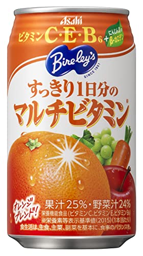 オレンジ/350グラム (x 24)/-・パッケージ個数:24・すっきり、飲みやすいオレンジブレンド飲料です。栄養成分表示単位100ml当たり エネルギー144kcal たんぱく質0.7g 脂質0.35g 炭水化物34g 食塩相当量0.05-0.1g ビタミンC172mg ビタミンE7.5-17.7mg ビタミンB62.5mg β−カロテン2370-5500μg商品紹介 すっきり、飲みやすいオレンジブレンド飲料です。 また、1日分のマルチビタミン（ビタミンC、E、B6）に加え、にんじん由来のβ-カロテンも配合されており、手軽においしく栄養成分を補えます。 【商品特性】 ◆すっきり、さらさら飲みやすいオレンジブレンド果汁飲料 ◆1日分のマルチビタミン（ビタミンC、E、B6）配合 ◆にんじん由来のβ-カロテン配合 ◆栄養機能食品 原材料・成分 果実（オレンジ、りんご、ぶどう）、にんじん（アメリカ産）、果糖ぶどう糖液糖／酸味料、香料、ビタミンC、酢酸ビタミンE、ビタミンB6