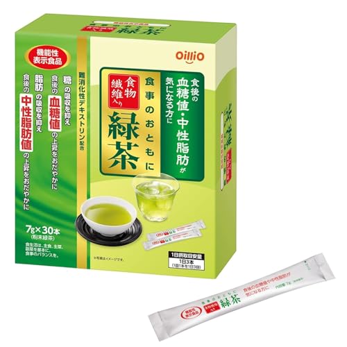 日清オイリオ 食事のおともに 食物繊維入り 緑茶 7g ×30本 粉末 機能性表示食品 送料無料
