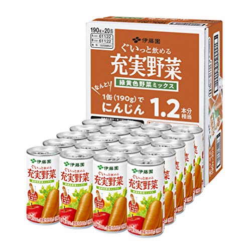 Rakuten - 伊藤園 充実野菜 緑黄色野菜ミックス 缶 190g ×20本 送料無料