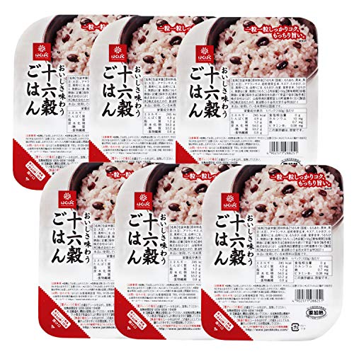 -/150グラム (x 6)/-・PatternName:単品・パッケージ個数:1・内容量:150g×6・カロリー:245kcal・原材料:うるち米・もちあわ・黒米・黒豆(大豆)・アマランサス・発芽玄米・キヌア・たかきび・小豆・黒ごま・白ごま・もちきび・大麦・赤米・ひえ・はと麦・とうもろこし・商品サイズ(高さ×奥行×幅):104mm×120mm×150mm・原産国:日本商品紹介 自分は食べたい。でも家族が。そんな方の悩みを解消しました。レンジでチンするだけでお手軽簡単お一人様用十六穀ごはん。偏りがちな食生活の栄養バランスを整えよう。お茶碗1杯(150g)当たり白米よりもカルシウム5.8mg、鉄0.55mg、ビタミンB1 0.06g多く含まれます。 原材料・成分 うるち米・もちあわ・黒米・黒豆(大豆)・アマランサス・発芽玄米・キヌア・たかきび・小豆・黒ごま・白ごま・もちきび・大麦・赤米・ひえ・はと麦・とうもろこし ご注意（免責）＞必ずお読みください ※納品書はお付けしておりません。