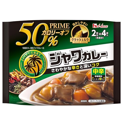 緑/112グラム (x 6)/4902402898765・パッケージ個数:6・ガセット袋:プラ・原産国:日本・梱包サイズ:125.0 x 150.0 x 40.0 mm・色: 緑ジャワカレーのおいしさとカロリー50%オフを両立したカレーなので、カロリーを気にしている方も、スパイシーなおいしさのカレーを楽しむことができます。 スパイシーなおいしさと、カロリー・脂質50%オフの両立しました(1皿あたり、ジャワカレーと比べて)。 2皿分×4袋入(8皿分)。溶かしやすいクラッシュルウです。