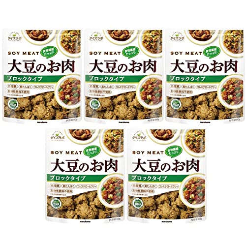 ブロック-/80グラム (x 5)/-・Style:ブロック・パッケージ個数:5・【内容量】80g×5個・【原材料】脱脂大豆加工品(国内製造)(脱脂大豆、醤油)、米みそ、酵母エキス粉末/グルコノデルタラクトン、(一部に小麦・大豆を含む)・【商品特徴】「ヘルシーを、もっと美味しく」をコンセプトにしたダイズラボシリーズ。脂質や糖質、カロリーや栄養バランスなど、現代人が抱える栄養面の課題に向き合い、お肉や小麦粉の代わりとして、大豆のお肉や大豆粉を毎日の食生活に取り入れやすい形にしてお届けします。・【お肉の代用品】大豆の油分を搾油して加圧加熱・高温乾燥させてできた、お肉の代用品として使える大豆のお肉。湯戻しや水切りなしでそのまま使えるレトルトタイプです。・【動物性原料不使用】大豆の栄養を手軽に食べられ、高たんぱくでお肉と比べるとカロリー・コレステロールが低く、低脂質。動物性原料不使用で、野菜炒めや回鍋肉など様々な料理に使えます。第4のお肉として注目が集まる大豆ミート(ソイミート、ベジミート)。大豆の油分を搾油して加圧加熱・高温乾燥させてできた、お肉の代用品として使える大豆のお肉です。湯戻しや水切りなしでそのまま使えるレトルトタイプです。大豆の栄養を手軽に食べられ、高たんぱくでお肉と比べるとカロリー・コレステロールが低く、低脂質。動物性原料不使用で、唐揚げや酢豚、カレー等、様々な料理に使えます。