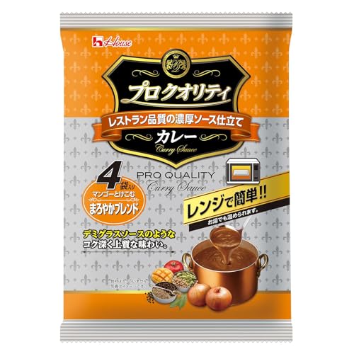 プロクオリティ House ハウス カレー まろやかブレンド 4袋入り ×6個【レンジ調理対応】【レトルト食品】【非常食】 送料無料 easylifeshop-10024440 EasyLifeShop パッケージ画像