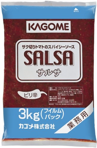 -/(ピリ辛)フィルム 3kg/2046・Size:(ピリ辛)フィルム 3kg・パッケージ個数:1・内容量:3kg・原材料:トマト、ピーマン、たまねぎ、砂糖、ハラペーニョ、香辛料、食塩、パセリ、大豆油、増粘剤(キサンタン)、クエン酸、パプリカ色素、調味料(アミノ酸等)・商品サイズ(高さ×奥行×幅):47mm×365mm×240mm・トマト、たまねぎ、ピーマン、ハラペーニョなどの固形野菜がたっぷりのフレッシュな食感のスパイシーソースです。・つける、かける、煮込み料理のベースとして卵や鶏・牛・豚肉料理のベースとして使用できます。商品紹介 カゴメ サルサ ピリ辛 3kg 3000g 業務用 大容量 レストラン用は、トマト、たまねぎ、ピーマン、ハラペーニョなどの固形野菜がたっぷりのフレッシュな食感のスパイシーソースです。 原材料・成分 トマト、ピーマン、たまねぎ、砂糖、ハラペーニョ、香辛料、食塩、パセリ、大豆油、増粘剤(キサンタン)、クエン酸、パプリカ色素、調味料(アミノ酸等)