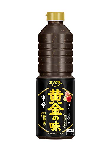 -/1200g/-・FlavorName:中辛Size:1200g・パッケージ個数:1・?【美味しさの秘密】黄金の味は、国産りんご100 ％使用した焼肉のタレです。重量の1/3以上が「りんご」です。果実由来の自然なとろみが焼いたお肉にほど良くからみ、さらにおいしく焼肉を楽しめます。収穫された旬のりんごを貯蔵し、水分量・糖度・柔らかさを見極め品種をブレンド。ベストのタイミングで加工に入ります。“ 濃厚 ” で “ 本格的 ” な焼肉のたれを実現。・?【豊富なサイズバリエーション】シーンに合わせて選べる充実した容量をラインナップしました。少人数向けの小容量（210g）から大人数で楽しめる大容量（590g）までご利用シーンや人数に合わせてお選びいただけます。・?【果実でコクのある味わい】定番の「甘口」「中辛」「辛口」をご用意。「黄金の味」は、厳選されたりんご、もも、うめなどを秘伝の黄金比率でブレンドした、果実たっぷりでコクのある焼肉のタレです。果実の力でお肉が、ぐっとおいしくなる。お肉と「黄金の味」の絶妙なハーモニーをお楽しみください。・?【使い方様々】お肉に焼肉のタ商品紹介 果実と野菜をベースに20数種類の厳選された素材をブレンドし、お肉と野菜にからみつきやすいとろみがある、ご飯によく合うバランスよい焼肉のたれです。いろんなお肉や野菜の美味しさを引き立て、そして焼肉だけではなく、炒め料理や様々な料理の隠し味としてコクと風味をアップします。 原材料・成分 【原材料】果実ピューレ（りんご（国産）、もも、うめ）、醤油、砂糖、アミノ酸液、にんにく、還元水あめ、食塩、蜂蜜、りんご酢、白ごま、ごま油、蛋白加水分解物、オニオンエキス、香辛料／カラメル色素、（一部に小麦・ごま・大豆・もも・りんごを含む）【栄養成分】100g当たりエネルギー（kcal）118、たんぱく質（g）3.3、脂質（g）0.7、炭水化物（g）24.7、食塩相当量（g）5.4【アレルゲン】小麦、ごま、大豆、もも、りんご
