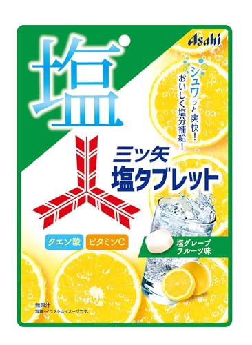 ‐/-/-・パッケージ個数:1・原材料：砂糖（国内製造）、水飴、食塩／酸味料、ショ糖エステル、重曹、香料、V.C、（一部に乳成分を含む）・商品サイズ(高さx奥行x幅):14.5cm×21cm×14.5cm商品紹介 ●三ツ矢サイダー×塩×グレープフルーツの組み合わせの重曹入りタブレット。 ● 熱中症対策に必要とされる「塩分補給」をしながら、「クエン酸・ビタミンC」が摂取できる。 ●三ツ矢の爽やかさを表現しながら、塩分やクエン酸・ビタミンCが補給できることが伝わるパッケージ。 ●グレープフルーツシズル×グラスシズルにより”美味しさ”が伝わるデザイン。 原材料・成分 砂糖（国内製造）、水飴、食塩／酸味料、ショ糖エステル、重曹、香料、V.C、（一部に乳成分を含む）
