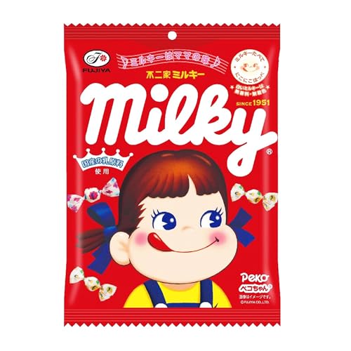 -/Pack of 1/-・Size:Pack of 1・キャンディ商品紹介 「無香料・無着色」ミルクのおいしさが楽しめるミルキー 原材料・成分 水あめ（国内製造）、加糖練乳、上白糖、クリーム（乳成分を含む）、植物油脂、牛乳、食塩／乳化剤
