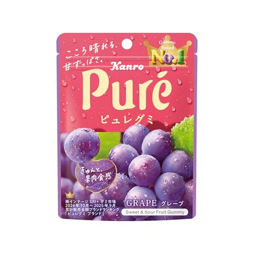 -/-/4901351058633・グミ商品紹介 甘ずっぱい果実感とおしゃれなデザインに心ときめく、王道グミ職場や学校の仲間とのコミュニケーションに日常のおやつに、小腹満たしとしてハート型の他にラッキー型として星型入りみずみずしくてフレッシュな果実感、甘ずっぱいおいしさシズル感と情緒感を両立させた店頭映えするおしゃれなデザイン全5色 原材料・成分 砂糖（国内製造）、水飴、ゼラチン、濃縮ぶどう果汁、ぶどうペースト／酸味料、増粘剤（ペクチン）、炭酸カルシウム、ブドウ色素、香料、ビタミンC