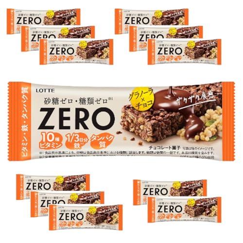 バー(グラノーラ)12本・原材料：グラノーラ（大豆パフ、米パフ、ラクチトール、植物油脂、還元水あめ、玄米粉、玄米パフ、オーツ麦、かぼちゃの種、ココナッツ、ヘーゼルナッツクランチ、その他）（国内製造）、カカオマス、マルチトール、植物油脂、乳等を主要原料とする食品（食物繊維、バター、分離乳たんぱく）、ラクチトール、ココアバター、ミルクペースト、ココアパウダー、カカオエキス、食塩、大豆胚芽エキス／膨脹剤、乳化剤、香料、酸化防止剤（V.E）、ピロリン酸鉄、甘味料（アセスルファムK、アスパルテーム・L-フェニルアラニン化合物、スクラロース）、V.C、V.E、ナイアシン、パントテン酸Ca、V.B1、V.B6、V.B2、V.P、V.A、葉酸、V.D、V.B12、（一部に乳成分・小麦・アーモンド・大豆を含む）・商品サイズ(高さx奥行x幅):6.5cm×16.9cm×16.9cm商品紹介 砂糖0、糖類0のZEROブランドから新登場の3種の栄養が摂れるグラノーラチョコバー。コク深い味わいのチョコと、カボチャの種やオーツ麦、玄米パフ、ヘーゼルナッツ等9種の素材使用のザクザク食感楽しいグラノーラのマリアージュを楽しみながら、砂糖0、糖類0でおいしく10種のビタミン、1／3日分の鉄、タンパク質が摂れます。ワンハンドで食べられ、小腹満たしに、簡単な食事代わりに、いつでもどこでも楽しめます。 原材料・成分 グラノーラ（大豆パフ、米パフ、ラクチトール、植物油脂、還元水あめ、玄米粉、玄米パフ、オーツ麦、かぼちゃの種、ココナッツ、ヘーゼルナッツクランチ、その他）（国内製造）、カカオマス、マルチトール、植物油脂、乳等を主要原料とする食品（食物繊維、バター、分離乳たんぱく）、ラクチトール、ココアバター、ミルクペースト、ココアパウダー、カカオエキス、食塩、大豆胚芽エキス／膨脹剤、乳化剤、香料、酸化防止剤（V.E）、ピロリン酸鉄、甘味料（アセスルファムK、アスパルテーム・L-フェニルアラニン化合物、スクラロース）、V.C、V.E、ナイアシン、パントテン酸Ca、V.B1、V.B6、V.B2、V.P、V.A、葉酸、V.D、V.B12、（一部に乳成分・小麦・アーモンド・大豆を含む）