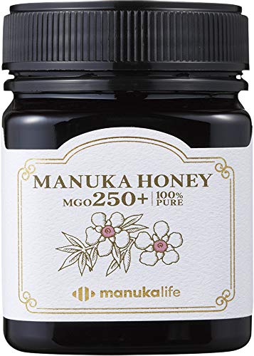 -/250グラム/-・パッケージ個数:1・原材料:マヌカはちみつ(豪州産)・内容量:250g・カロリー:338Kcal・商品サイズ(高さx奥行x幅):8.5cm×6cm×6cm・ブラント名: Iwatani商品紹介 オーストラリアの豊かな自然と温暖な気候で創られたマヌカハニーです。1年を通じて温暖な気候のオーストラリアで出来たマヌカハニーは、独特の癖も少なく、濃厚な黒糖のような甘みがするのが特徴です。MGO125+は初めての方やテーブルハニーとして気軽に使用したい方におススメです。 100gあたり　熱量338kcal、たんぱく質0.3g、脂質0g、炭水化物83.1g、食塩相当量0.04g ご注意（免責）＞必ずお読みください 本品は1歳未満の乳児に与えないで下さい。