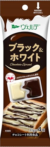 セット-/11g×4/-・Style:セットFlavorName:ブラック&ホワイトSize:11g×4・ブラック：砂糖（外国製造）、植物油脂、ココア、全粉乳、カカオマス／乳化剤、香料、（一部に乳成分・大豆を含む） ホワイト：植物油脂、砂糖、脱脂粉乳、乳糖、ココアバター／乳化剤、香料、（一部に乳成分・大豆を含む）・乳成分・大豆・1食分（11g）当たり；エネルギー65Kcal たんぱく質0.6g 脂質4.3g 炭水化物5.8g 食塩相当量0.01g商品紹介 濃厚なカカオ風味のチョコスプレッドに、甘いミルク風味のホワイトチョコスプレッドを合わせました。 原材料・成分 ブラック：砂糖（外国製造）、植物油脂、ココア、全粉乳、カカオマス／乳化剤、香料、（一部に乳成分・大豆を含む） ホワイト：植物油脂、砂糖、脱脂粉乳、乳糖、ココアバター／乳化剤、香料、（一部に乳成分・大豆を含む）