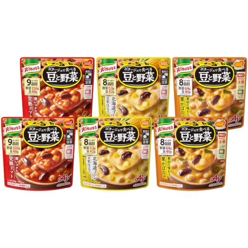 FlavorName:3種アソート2・【原材料】コーン：スイートコーンペースト（国内製造）、ひよこ豆、スイートコーン、乳等を主要原料とする食品、赤いんげん豆、麦芽糖、チキンブイヨン、豆乳、砂糖、食塩、乾燥マッシュポテト、オニオンパウダー、たん白加水分解物、ミルポワペースト、デキストリン、バターソテーオニオンパウダー、にんにくペースト、香辛料、酵母エキス発酵調味料／糊料（加工デンプン）、調味料（アミノ酸等）、香料、（一部に乳成分・大豆・鶏肉を含む） トマト：ひよこ豆（アメリカ）、トマトペースト、ソテーオニオン、じゃがいも、赤いんげん豆、チキンブイヨン、砂糖、でん粉、ミルポワペースト、チーズパウダー、食塩、肉・野菜エキス、オニオンパウダー、パプリカ粉末、にんにくペースト、デキストリン、酵母エキス発酵調味料、香辛料、酵母エキス、たん白加水分解物／調味料（アミノ酸等）、（一部に乳成分・大豆・鶏肉・豚肉を含む）・かぼちゃ：かぼちゃピューレ（アメリカ製造）、ひよこ豆、かぼちゃ、バターソテーオニオン、赤いんげん豆、チキンブイヨン、でん粉、砂糖、オニオンパウダー、トマトペースト、食塩、にんにく商品紹介 たっぷりの豆と野菜を、素材のおいしさが溶け込んだスープで食べる豆と野菜の風味と彩りが豊かなおかずポタージュです 原材料・成分 コーン：スイートコーンペースト（国内製造）、ひよこ豆、スイートコーン、乳等を主要原料とする食品、赤いんげん豆、麦芽糖、チキンブイヨン、豆乳、砂糖、食塩、乾燥マッシュポテト、オニオンパウダー、たん白加水分解物、ミルポワペースト、デキストリン、バターソテーオニオンパウダー、にんにくペースト、香辛料、酵母エキス発酵調味料／糊料（加工デンプン）、調味料（アミノ酸等）、香料、（一部に乳成分・大豆・鶏肉を含む） トマト：ひよこ豆（アメリカ）、トマトペースト、ソテーオニオン、じゃがいも、赤いんげん豆、チキンブイヨン、砂糖、でん粉、ミルポワペースト、チーズパウダー、食塩、肉・野菜エキス、オニオンパウダー、パプリカ粉末、にんにくペースト、デキストリン、酵母エキス発酵調味料、香辛料、酵母エキス、たん白加水分解物／調味料（アミノ酸等）、（一部に乳成分・大豆・鶏肉・豚肉を含む） かぼちゃ：かぼちゃピューレ（アメリカ製造）、ひよこ豆、かぼちゃ、バターソテーオニオン、赤いんげん豆、チキンブイヨン、でん粉、砂糖、オニオンパウダー、トマトペースト、食塩、にんにくペースト、にんじんエキス、パプリカ粉末、デキストリン、香辛料、酵母エキス発酵調味料、たん白加水分解物、酵母エキス／糊料（加工デンプン）、調味料（アミノ酸等）、（一部に乳成分・大豆・鶏肉を含む） 使用方法 【電子レンジで温める場合】 袋の底面を広げ、開封せずにそのまま立てて電子レンジに入れて加熱する。 加熱時間の目安　500W：1分20秒、600W：1分00秒 袋の両端の「ここを持つ」を両手で持って取り出し、お皿に移す。 【お湯で温める場合】 袋の封は切らずに、袋のまま沸騰したお湯に入れて約5分温め、お皿に移す。