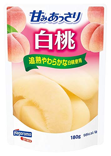 -/180グラム (x 4)/-・FlavorName:白桃Size:180グラム (x 4)・パッケージ個数:4・甘みを抑えたシラップ(エクストラライト)でフルーツ本来のおいしさを引き立てる・白もも(中国)、ぶどう糖果糖液糖、もも濃縮果汁/ビタミンC、甘味料(ステビア)、クエン酸、香料・すっきりとした甘さのやわらかい食感の追熟した白桃・使いやすく保存に便利なパウチ入り・商品サイズ:155mmx200mmx110mm商品紹介 すっきりとした甘さのやわらかい食感の追熟した白桃です。そのままでも、ヨーグルトと合わせてもお楽しみいただけます。甘みを抑えたシラップ(エクストラライト)でフルーツ本来のおいしさを引き立てます。ビタミンCを100mg配合しています。使いやすく保存に便利なパウチ入りです。 原材料・成分 白もも(中国)、ぶどう糖果糖液糖、もも濃縮果汁 / ビタミンC、甘味料(ステビア)、クエン酸、香料