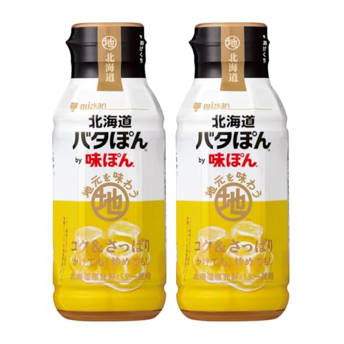 -/180ml×2本/-・FlavorName:北海道バタぽんSize:180ml×2本・原材料：しょうゆ（国内製造）、醸造酢、果糖ぶどう糖液糖、かんきつ混合果汁、バター風味エキス（ポークエキス、バター（北海道製造）、食塩）、でん粉、食塩、バターミルクパウダー、砂糖、野菜エキス、ポークチキン香味オイル、焙煎糖、こしょう、クリーム加工品、酵母エキス加工品／調味料（アミノ酸等）、香料、酸味料、増粘多糖類、乳化剤、（一部に小麦・乳成分・大豆・鶏肉・豚肉を含む）・商品サイズ(高さx奥行x幅):14.1cm×10.8cm×5.4cm・大さじ1杯15ml当たり　エネルギー：14kcal、たんぱく質：0.78g、脂質：0.30g、炭水化物：2.1g、食塩相当量：1.1g・アレルゲン：小麦、乳、大豆、鶏肉、豚肉地域の グルメ や 名産品 に着目し、“地域に根差した食文化”の発展に貢献する「 地元 を味わう 味ぽん 」シリーズです。その土地を知り尽くした、地元の人も お墨付き の逸品です。・味ぽん と 北海道産 発酵バター を合わせた、 バタぽん です。 味ぽん をベースに、 コ商品紹介 地域のグルメや名産品に着目し、“地域に根差した食文化”の発展に貢献する「地元を味わう味ぽん」シリーズです。その土地を知り尽くした、地元の人もお墨付きの逸品です。味ぽんと北海道産発酵バターを合わせた、バタぽんです。味ぽんをベースに、コクがあり風味高い発酵バターを合わせ、コクがありながらさっぱりな味わいに仕上げました。これ1本でホイル焼き、ソテー、パスタなどメニューの幅が広がります。バターを乳化している調味料なので、バターを溶かす手間なくそのままお使いいただけます。 原材料・成分 しょうゆ（国内製造）、醸造酢、果糖ぶどう糖液糖、かんきつ混合果汁、バター風味エキス（ポークエキス、バター（北海道製造）、食塩）、でん粉、食塩、バターミルクパウダー、砂糖、野菜エキス、ポークチキン香味オイル、焙煎糖、こしょう、クリーム加工品、酵母エキス加工品／調味料（アミノ酸等）、香料、酸味料、増粘多糖類、乳化剤、（一部に小麦・乳成分・大豆・鶏肉・豚肉を含む）