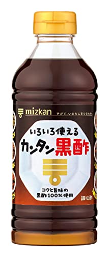 -/500ミリリットル(×2)/-・FlavorName:カンタン黒酢PatternName:500ml×2本・原材料:果糖ぶどう糖液糖(国内製造)、米黒酢、食塩、しょうゆ(小麦・大豆を含む)、焙煎糖、発酵調味料、砂糖、黒みつ・栄養成分:大さじ1杯15ml当たり エネルギー:20kcal、たんぱく質:0.05g、脂質:0g、炭水化物:5.1g、食塩相当量:0.68g・アレルゲン:小麦、大豆商品紹介 これ1本でいろいろな黒酢メニューが作れる、黒酢を100%使用した調味酢(黒酢・お酢・ビネガー・かんたん酢)です。黒酢の風味とコクが特長で、甘酢漬け・酢の物・お寿司・ピクルス・マリネ・肉料理など、いろいろなお酢メニューを黒酢風味でカンタンに作れます。砂糖、食塩などを合せる必要がないので、料理の苦手な方でも簡単においしくお酢メニューを作ることができます。詳細はミツカン(みつかん)公式HPをご覧ください。●酢の物(2人前)・・・材料100gに対して本品大さじ2●ピクルス(2人前)・・・材料150gに対して本品1/2カップ、漬け込む目安半日●マリネ(2人前)・・・材料75gに対して本品大さじ3、漬け込む目安10分●黒酢炒め(2人前)・・・鶏肉1枚に対して本品3/4カップ●黒酢酢豚(2人前)・・・豚肉200gに対して本品1/3カップ●黒酢照り焼き(2人前)・・・鶏肉1枚を焼き、本品1/2カップを入れ、5~6分煮からめる 原材料・成分 果糖ぶどう糖液糖（国内製造）、米黒酢、食塩、しょうゆ（小麦・大豆を含む）、ぶどう糖加工品、砂糖、黒糖入り砂糖液／酸味料、調味料（アミノ酸等）