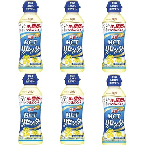 -/200g×6個/-・Size:200g×6個・原材料:食用精製加工油脂（国内製造）、乳化剤、酸化防止剤（ビタミンE）・商品サイズ(高さx奥行x幅):17.6cm×24.6cm×6cm・4902380210887商品紹介 食べた後エネルギーになりやすい、天然の植物成分「中鎖脂肪酸(ちゅうさしぼうさん)」の働きで体に脂肪がつきにくい健康オイル。消費者庁に認められた特定保健用食品です。なたね油がベースだから、料理をあっさりと軽い風味に仕上げます。日清オイリオ独自の「酸化ブロック製法」で、油の酸化を約30%カット(開封前の酸化速度※当社従来品比)。 原材料・成分 食用精製加工油脂（国内製造）、乳化剤、酸化防止剤（ビタミンE）