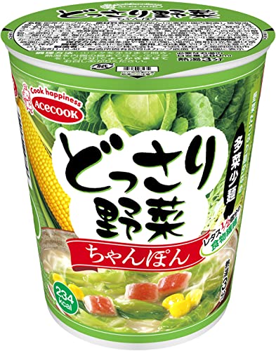 エースコック どっさり野菜 ちゃんぽん 58g ×12個 送料無料
