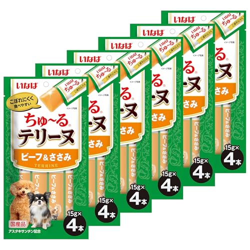 いなば ちゅ〜るテリーヌ ビーフ&ささみ 15g×4本 6個セット 送料無料