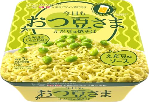 緑/-/-・原材料:油揚げめん(小麦粉(国内製造)、植物油脂、食塩、ソース)、ソース(植物油脂、糖類、食塩、枝豆粉末、香味油、たん白加水分解物、大豆加工品、しょうゆ、酵母エキス、かつおぶしエキス、昆布粉末、香味調味料)、かやく(枝豆)/加工デンプン、調味料(アミノ酸等)、トレハロース、炭酸カルシウム、かんすい、微粒二酸化ケイ素、酸化防止剤(ビタミンE)、香料、クチナシ色素、ベニバナ黄色素、カラメル色素、乳化剤、ビタミンB2、ビタミンB1、香辛料抽出物、(一部に卵・乳成分・小麦・えび・ごま・さば・大豆・豚肉・りんご・ゼラチンを含む)・栄養成分:1食(151g)当たり熱量:720kcal、たんぱく質:14.9g、脂質:32.8g、炭水化物:91.2g、食塩相当量:6.7g、ビタミンB1:0.29mg、ビタミンB2:0.29mg、カルシウム:181mg・アレルギー表示:小麦、卵、乳成分、えび、豚肉、さば、大豆、ごま、りんご、ゼラチン・内容量:1食151g×12個。お届け商品サイズ(奥行×幅×高さ):363×497×135・●明星食品×東京デザイン専門学校の共同開発商商品紹介 ●明星食品×東京デザイン専門学校の共同開発商品!!デザインを学ぶ学生のデザインを起点から商品開発を行った商品。 ●｢今日もお疲れさま｣と1日の終わりに寄り添う｢おつまみ｣として食べたくなるえだ豆味焼そば。 ●麺:適度な弾力があり、食べ応えのある中太の油揚げ麺。 ●ソース:えだ豆を感じられる、うま塩えだ豆味の粉末ソース。 ●調味油:菜種ベースにえだ豆フレーバーをきかせたオイル。 ●具材:フリーズドライ枝豆。(身がふっくらとして甘みのある北海道芽室産を使用。) 原材料・成分 油揚げめん(小麦粉(国内製造)、植物油脂、食塩、ソース)、ソース(植物油脂、糖類、食塩、枝豆粉末、香味油、たん白加水分解物、大豆加工品、しょうゆ、酵母エキス、かつおぶしエキス、昆布粉末、香味調味料)、かやく(枝豆)/加工デンプン、調味料(アミノ酸等)、トレハロース、炭酸カルシウム、かんすい、微粒二酸化ケイ素、酸化防止剤(ビタミンE)、香料、クチナシ色素、ベニバナ黄色素、カラメル色素、乳化剤、ビタミンB2、ビタミンB1、香辛料抽出物、(一部に卵・乳成分・小麦・えび・ごま・さば・大豆・豚肉・りんご・ゼラチンを含む)