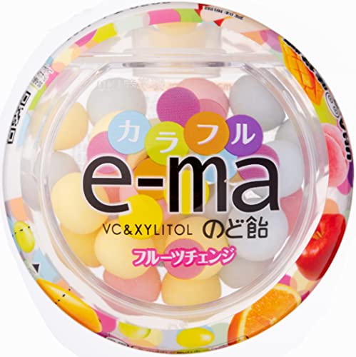 味覚糖 e-maのど飴容器 カラフルフルーツチェンジ 33g×6個 送料無料