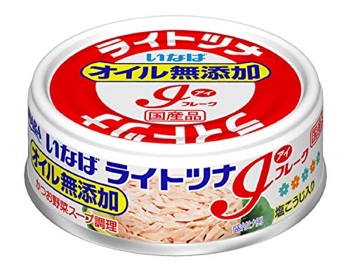 いなば食品 【メーカー公式】 国産ライトツナ アイフレークオイル無添加 70g×24缶 ...