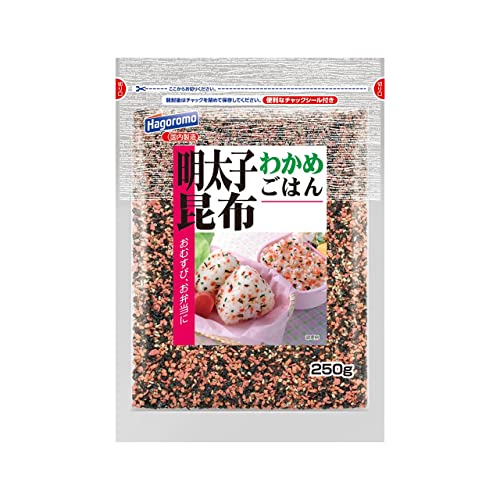 FlavorName:明太子昆布・袋・ブラント名:はごろも・メーカー名: はごろもフーズ・商品の重量: 0.26kilograms・原材料: 明太子風味顆粒(乳糖、食塩、小麦粉、砂糖、など。商品紹介 あったかごはんに混ぜるだけで簡単に混ぜご飯ができます。からし明太子と佃煮昆布をブレンドしたピリッと辛い大人の味わいです。おむすびに、お弁当にご使用ください。(お召し上がり方)炊き上がったご飯に本品を入れ、しゃもじなどでよく混ぜ合わせ、しばらく蒸らしてできあがりです。米1合(炊き上がったご飯約320g)に本品7~8g(大さじ1杯強)が目安です。 原材料・成分 明太子風味顆粒（乳糖、食塩、小麦粉、砂糖、コーンスターチ、魚介風味調味料、赤唐辛子、味付たらこ、鰹節エキス、辛子明太子、その他）（国内製造）、味付わかめ（食塩、わかめ、砂糖）、いりごま、アオサ風味顆粒（食塩、砂糖、乳糖、発酵調味料、アオサ、酵母エキス）、味付昆布（しょうゆ、昆布、ぶどう糖果糖液糖、醸造酢）　／　調味料（アミノ酸等）、着色料（紅麹、クチナシ）、酸化防止剤（ビタミンE）甘味料（カンゾウ、ステビア）、（一部に小麦・乳成分・ごま・さば・大豆・ゼラチンを含む）