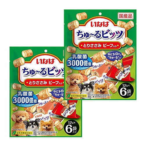 とりささみ ビーフ入り-/-/9000158582022・Style:とりささみ ビーフ入り・パッケージ個数:1・外はふっくら、中とろ〜りお肉入りのビッツ。商品紹介 わんちゃんとのコミュニケーションにも便利なビッツタイプ。外はふっくら、中にトロッとちゅ〜るが入っているため、2つの食感が楽しめます。出しやすく、見た目もかわいいテトラパック。保存料不使用。 原材料・成分 たんぱく質…21.0%以上、脂質…4.2%以上、粗繊維…0.1%以下、灰分…2.0%以下、水分…72.5%以下、エネルギー…約20kcal/袋 使用方法 愛犬の体重に応じて下記表を目安におやつとしてお与えください。3kg:2袋/日、5kg:3袋/日、8kg:4袋/日、10kg:5袋/日。