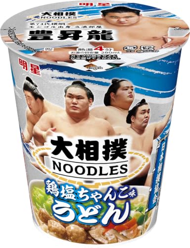明星 大相撲NOODLES 鶏塩ちゃんこ味うどん 70g ×12個 送料無料