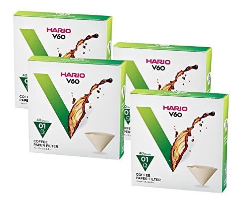 ハリオ V60用ペーパーフィルター 01W 40枚 4個セット 送料無料