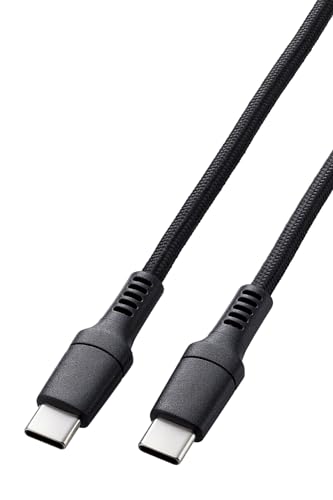 エレコム USB C ケーブル USB PD対応 100W 50cm 高耐久 ナイロンメッシュ ブラック 【iPhone 16 シリーズ 送料無料